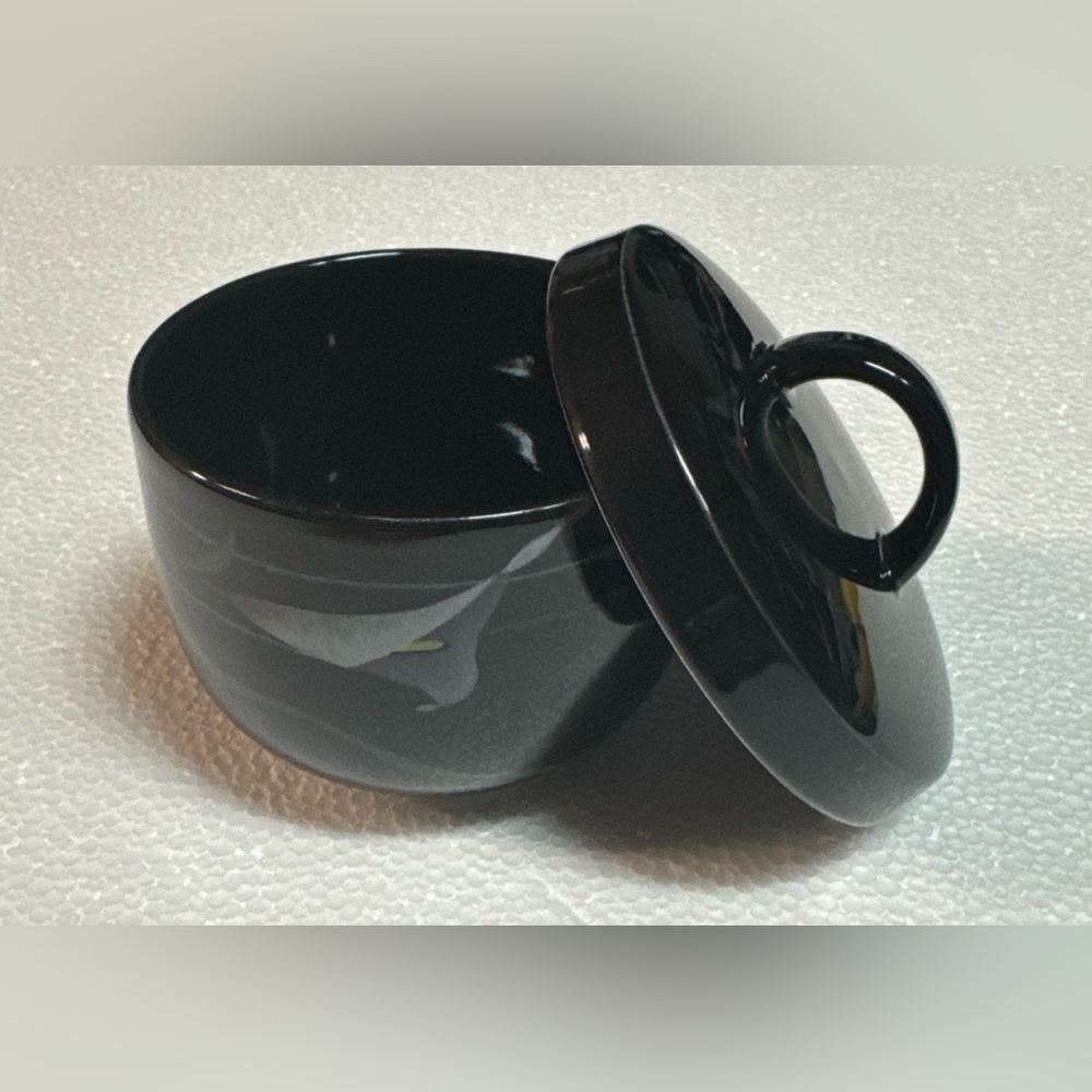 Mikasa Galleria Black Ceramic Small Bowl with Lid
